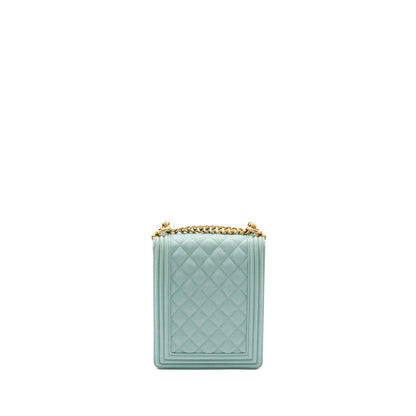 Chanel North South Boy Bag Caviar Light Blue GHW
