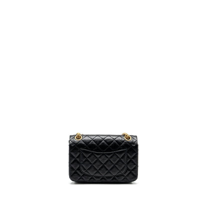 Chanel Mini 2.55 reissue flap bag aged calfskin black GHW