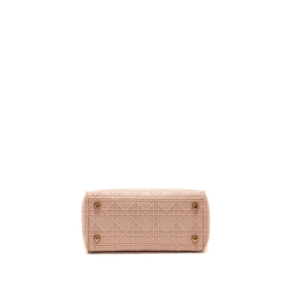 Dior Medium Lady D-Lite Purse Cannage Embroidery Rosewood Pink Hardware