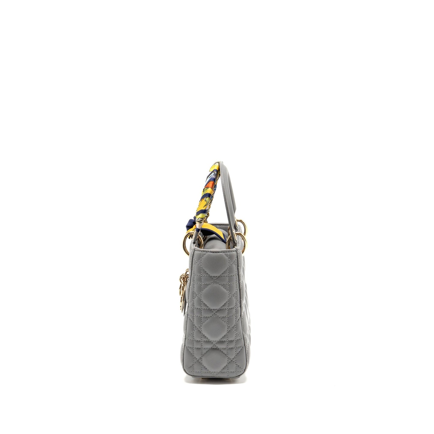 Dior Small Lady Dior My ABCDior Purse Cannage Lambskin Grey