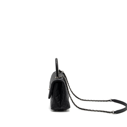 Chanel small coco handle caviar / lizard handle black ruthenium hardware