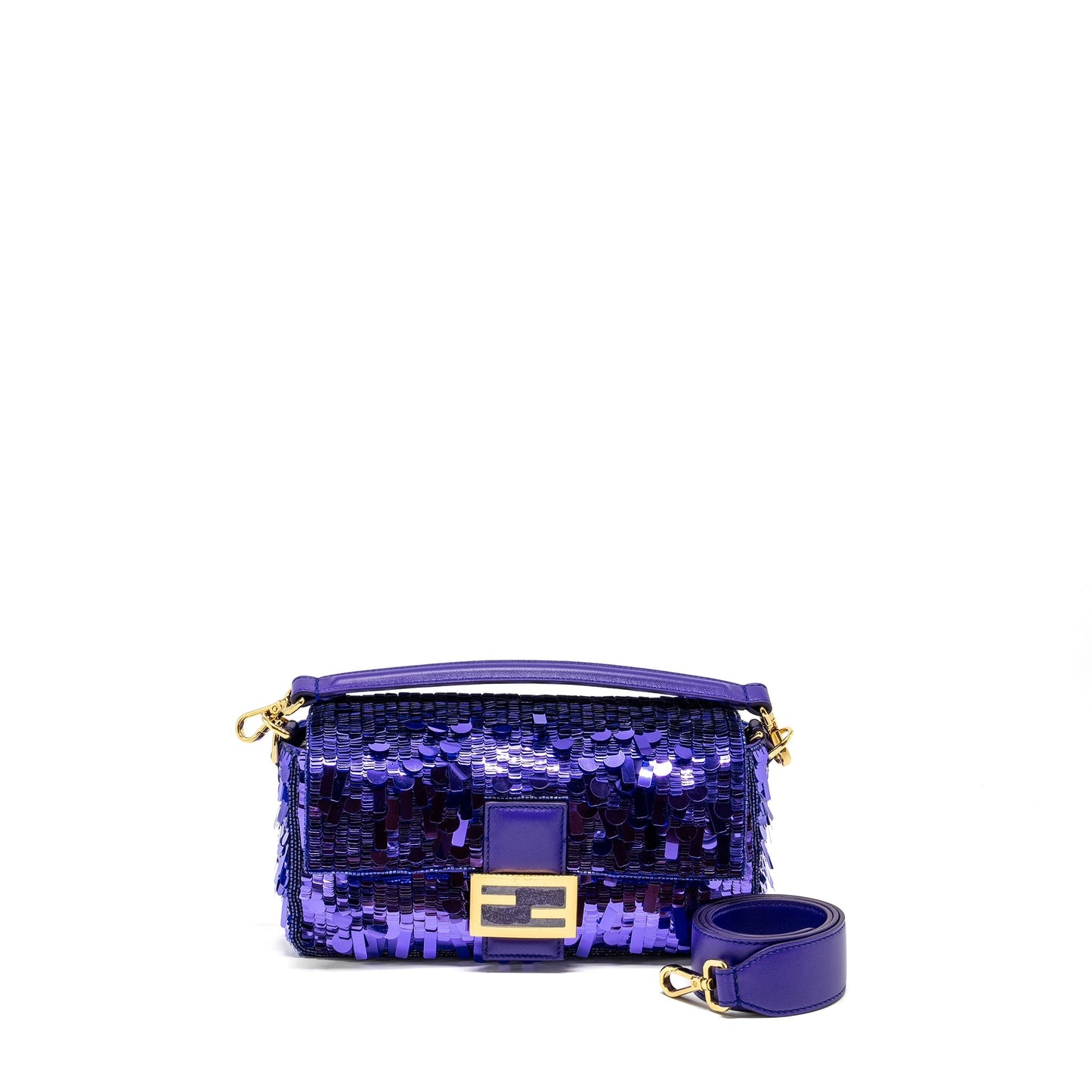 Fendi Baguette Purse Limited Edition Sequin/Leather Purple