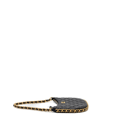 Chanel Hobo Shoulder Bag Lambskin Black GHW(Microchip)