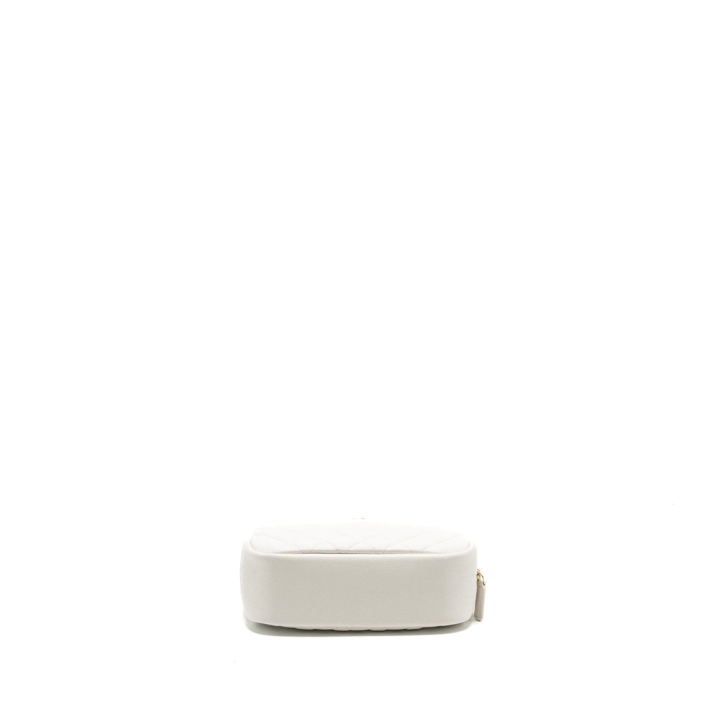 Chanel timeless classic pouch grained calfskin white LGHW (microchip)