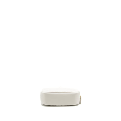 Chanel timeless classic pouch grained calfskin white LGHW (microchip)