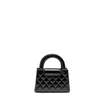 CHANEL Mini Kelly Shopping Tote Bag Calfskin Black GHW (Microchip)