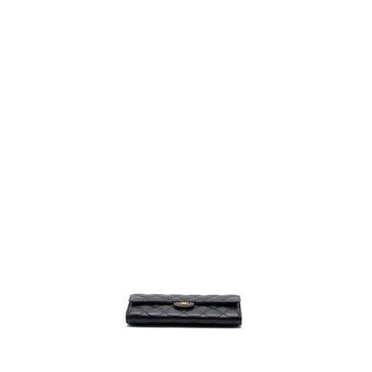 Chanel Classic flap wallet grained calfskin Black GHW