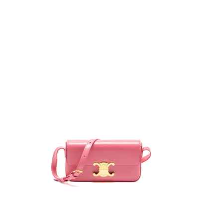 CELINE Triomphe Mini Purse Calfskin Flamingo
