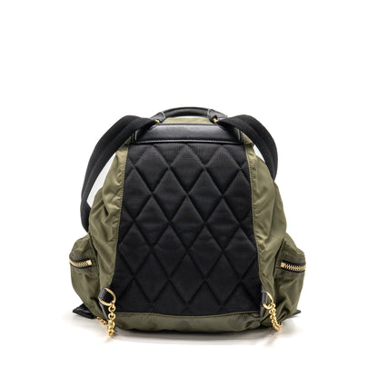Burberry Patches Rucksack Medium Backpack Nylon Dark Green