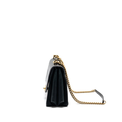Chanel Flap Bag with chains handle calfskin black GHW