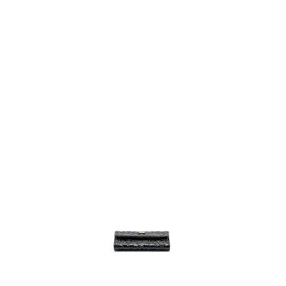 Chanel Camellia Embossed Card Holder Caviar Black SHW