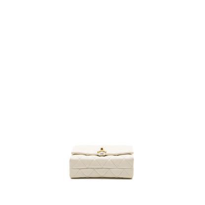 Chanel quilted mini flap bag Calfskin white GHW
