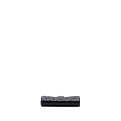 Chanel Classic flap wallet grained calfskin Black GHW