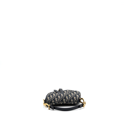 Dior Mini Saddle Purse Blue Oblique Jacquard