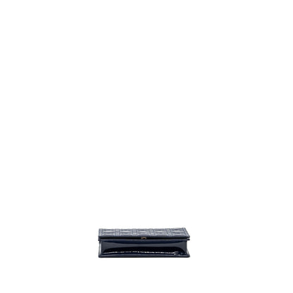 Dior Lady Dior Pouch with Chain patent dark blue