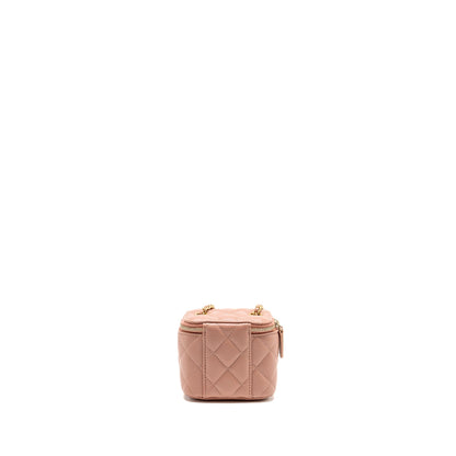 Chanel pearl crush mini vanity with chain lambskin pink GHW