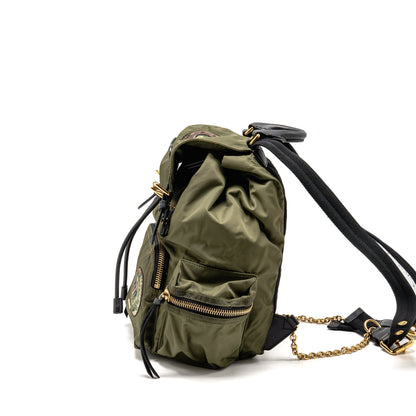 Burberry Patches Rucksack Medium Backpack Nylon Dark Green