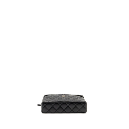 Chanel 25p CC top handle vanity with chain caviar black LGHW(microchip)