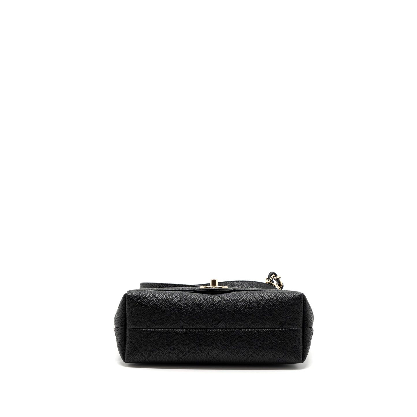 CHANEL FLAP BAG WITH CHAINS HANDLE Quilted CALFSKIN BLACK GHW