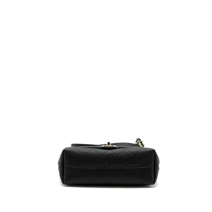 CHANEL FLAP BAG WITH CHAINS HANDLE Quilted CALFSKIN BLACK GHW
