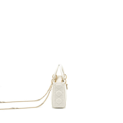 Dior Mini Lady Dior Lambskin White