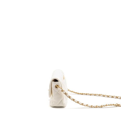 Chanel 23s coco love small flap bag lambskin White GHW (microchip)