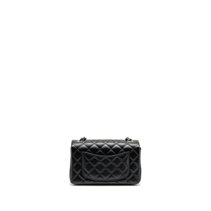 Chanel Mini Rectangular Flap Bag Lambskin Black SHW (microchip)