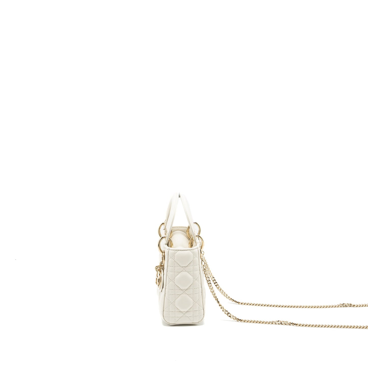 Dior Mini Lady Dior Lambskin White