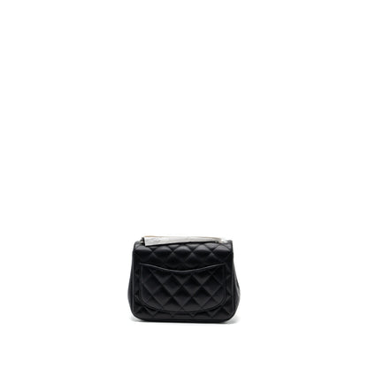 Chanel mini square flap bag lambskin Black SHW (microchip)