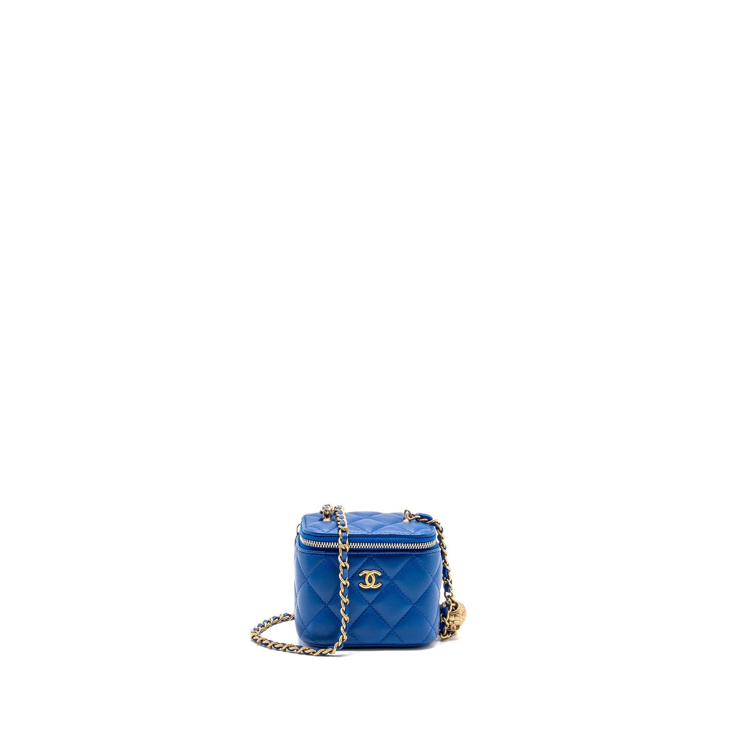 Chanel Pearl Crush Mini Vanity Lambskin Blue GHW(microchip)
