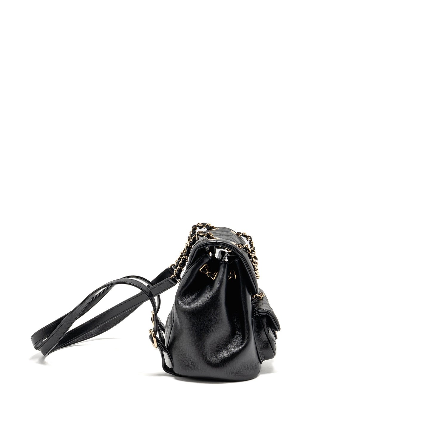 Chanel Mini Duma Backpack Calfskin Black LGHW (Microchip)