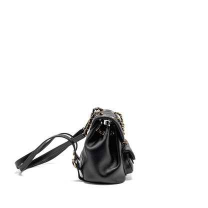 Chanel Mini Duma Backpack Calfskin Black LGHW (Microchip)