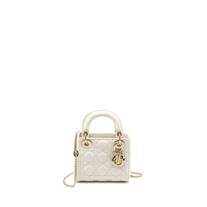Dior Mini Lady Dior Lambskin White