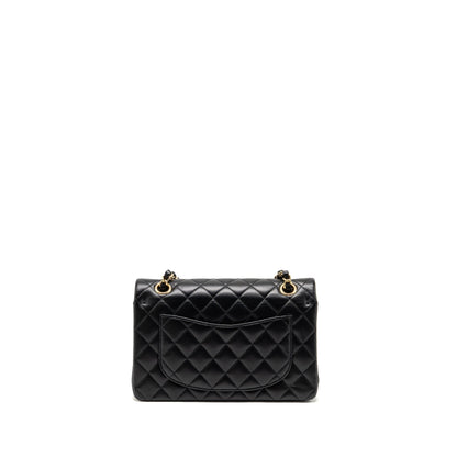 Chanel Small Classic Double Flap Bag Lambskin Black LGHW (Microchip)
