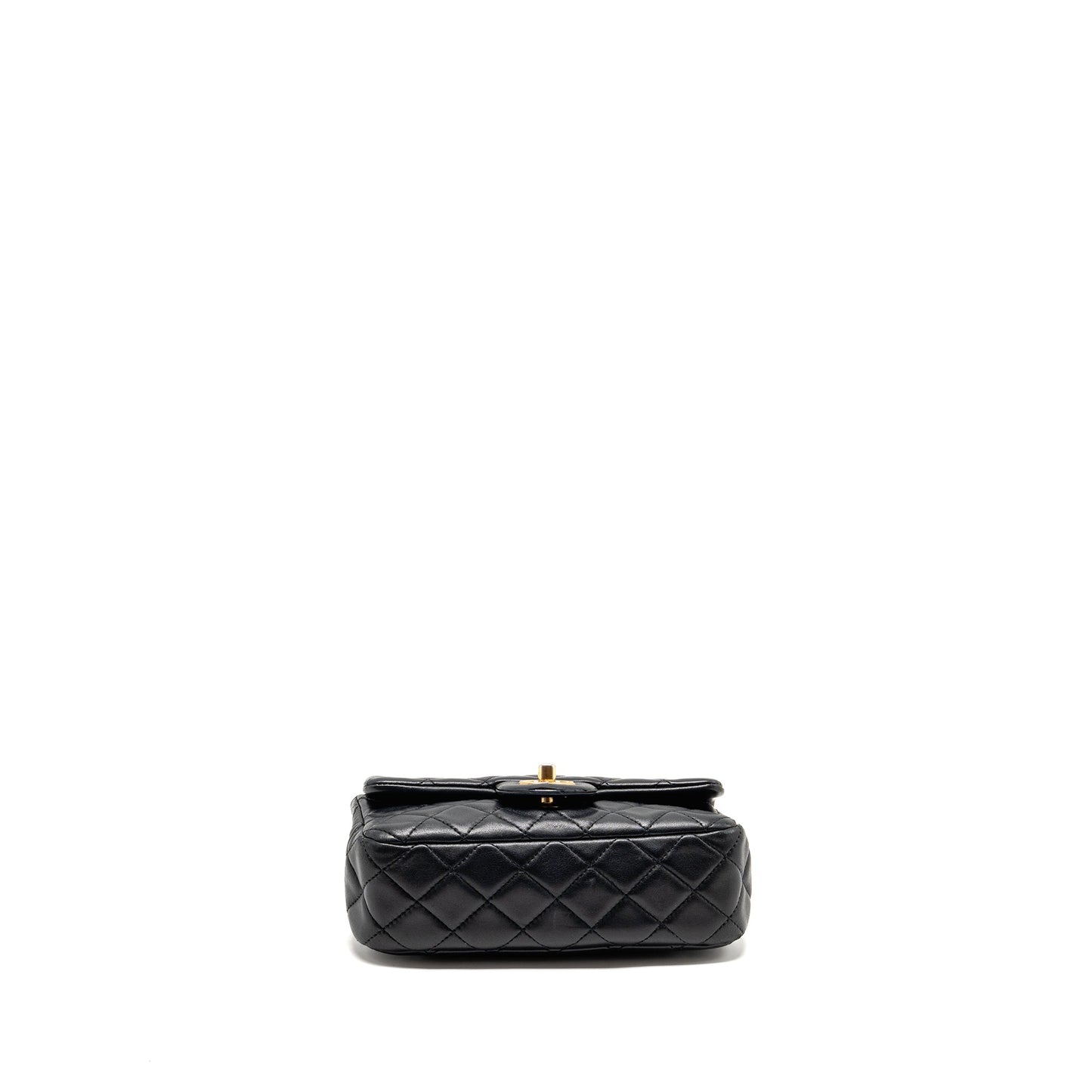 Chanel Pearl Crush Mini Rectangular Flap Bag Lambskin Black GHW