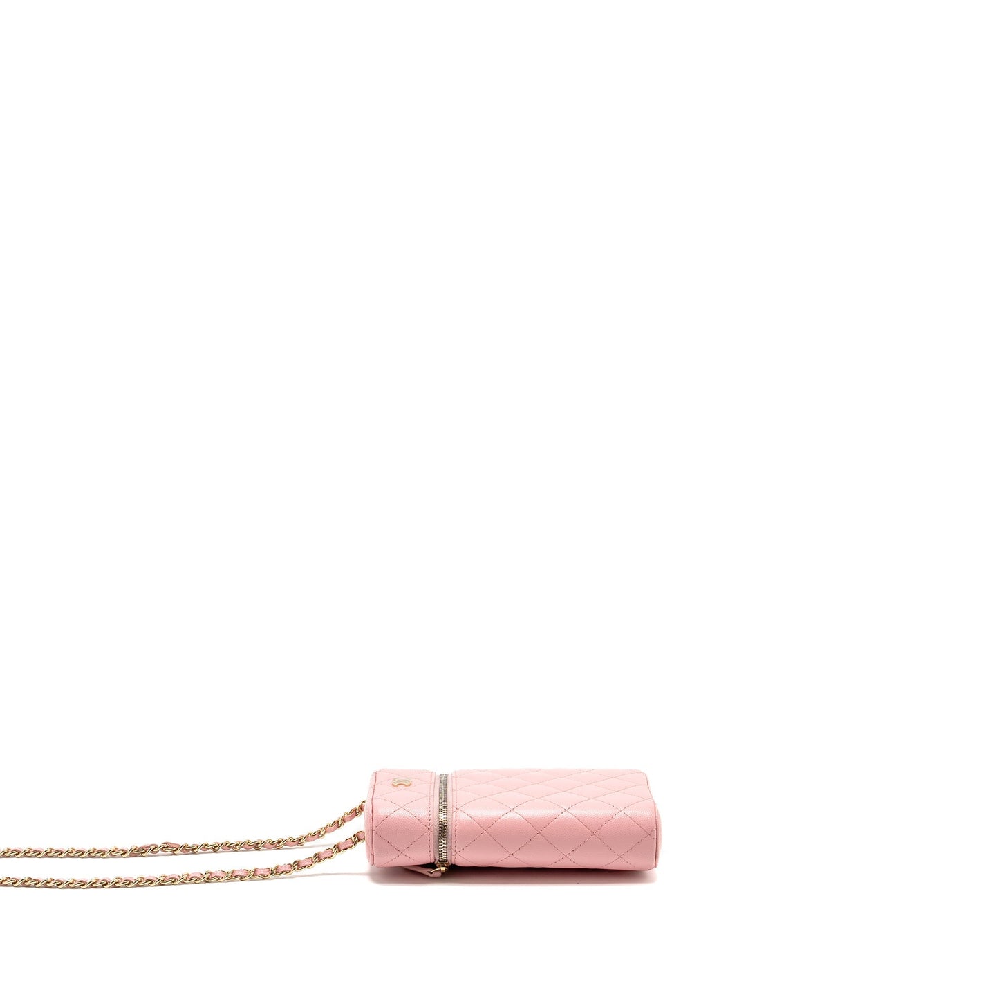 Chanel Vanity Phone Holder With Chain Caviar Pink LGHW