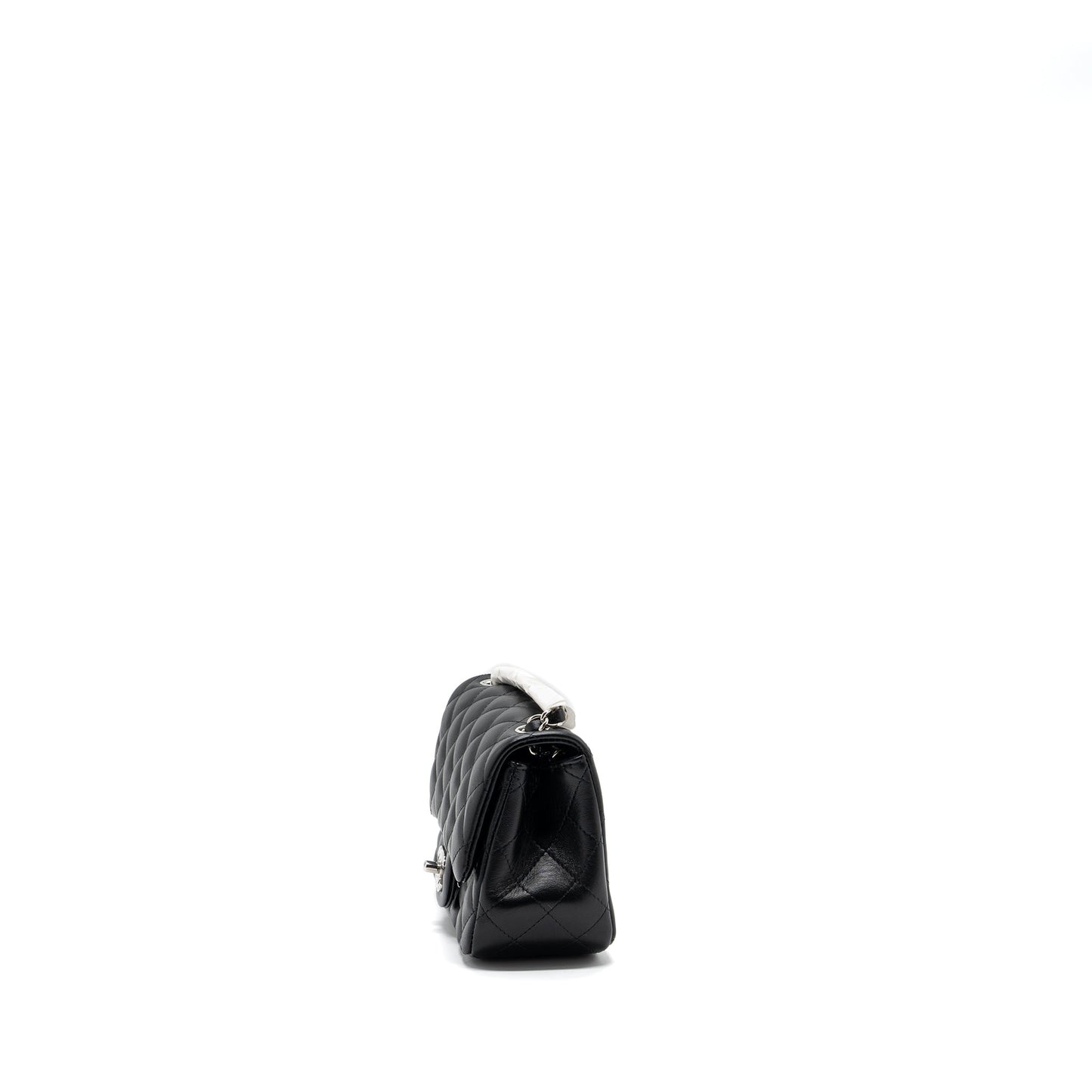 Chanel mini square flap bag lambskin Black SHW (microchip)