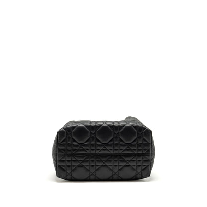 Dior Medium Toujours Purse Macrocannage Calfskin Black