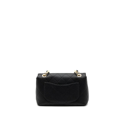 CHANEL FLAP BAG WITH CHAINS HANDLE Quilted CALFSKIN BLACK GHW