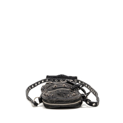 Balenciaga Le Cagole Crossbody Purse Denim Black
