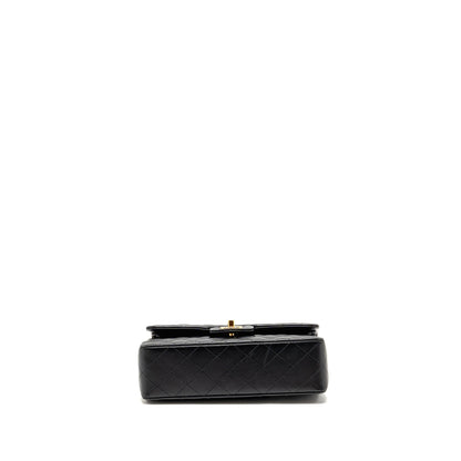 Chanel Small Classic Double Flap Bag Lambskin Black LGHW (Microchip)