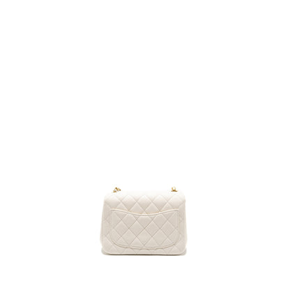 Chanel Pearl Crush Mini Square Lambskin White GHW (microchip)