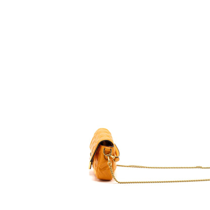 Fendi mini baguette Purse Nappa lambskin orange