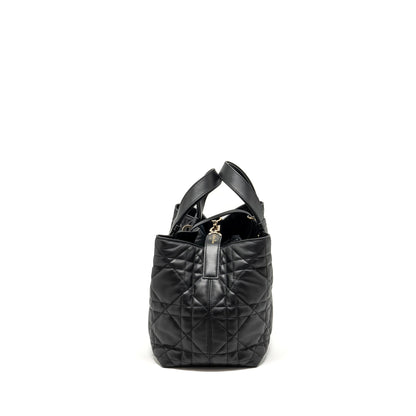 Dior Medium Toujours Purse Macrocannage Calfskin Black
