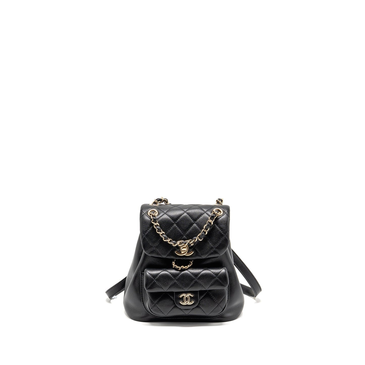 Chanel Mini Duma Backpack Calfskin Black LGHW (Microchip)
