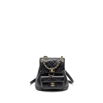 Chanel Mini Duma Backpack Calfskin Black LGHW (Microchip)