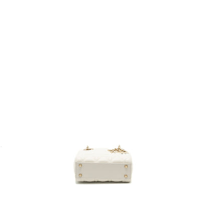 Dior Mini Lady Dior Lambskin White