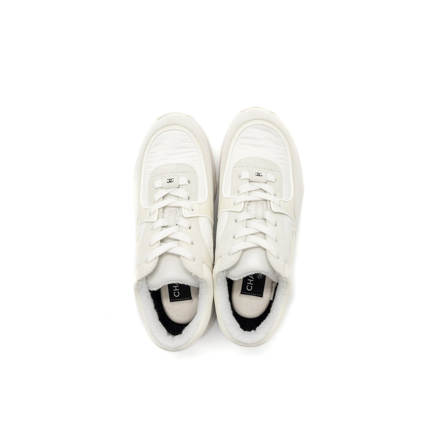 Chanel size 37 CC logo trainer white