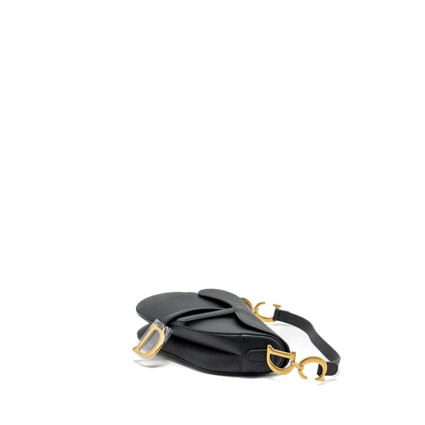 Dior Medium Saddle Purse with Strap Calfskin Black