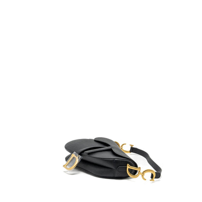 Dior Medium Saddle Purse with Strap Calfskin Black